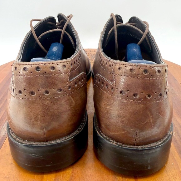 Calibrate Brandon Leather Dress Shoes Brown 8.5 Cap Toe Brogue Oxford Heritage